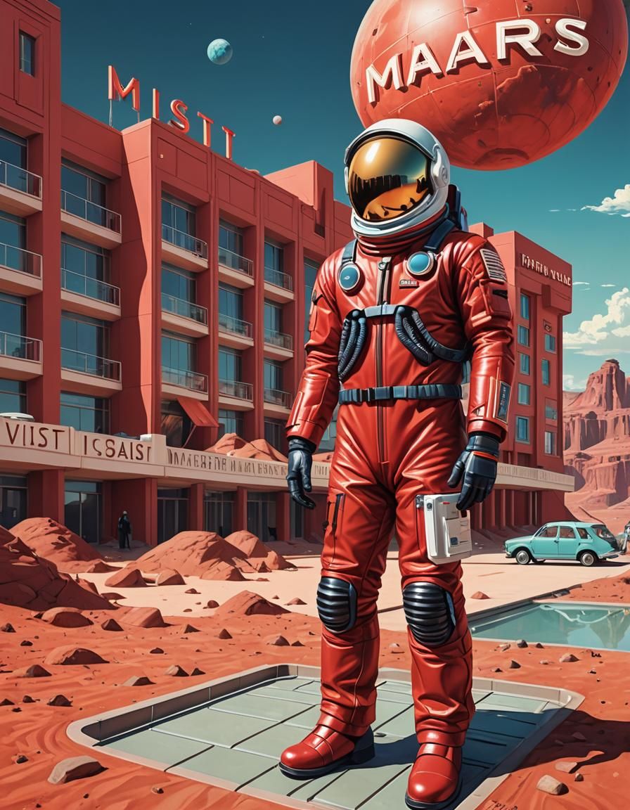 Visit Mars: Art Deco Travel Poster