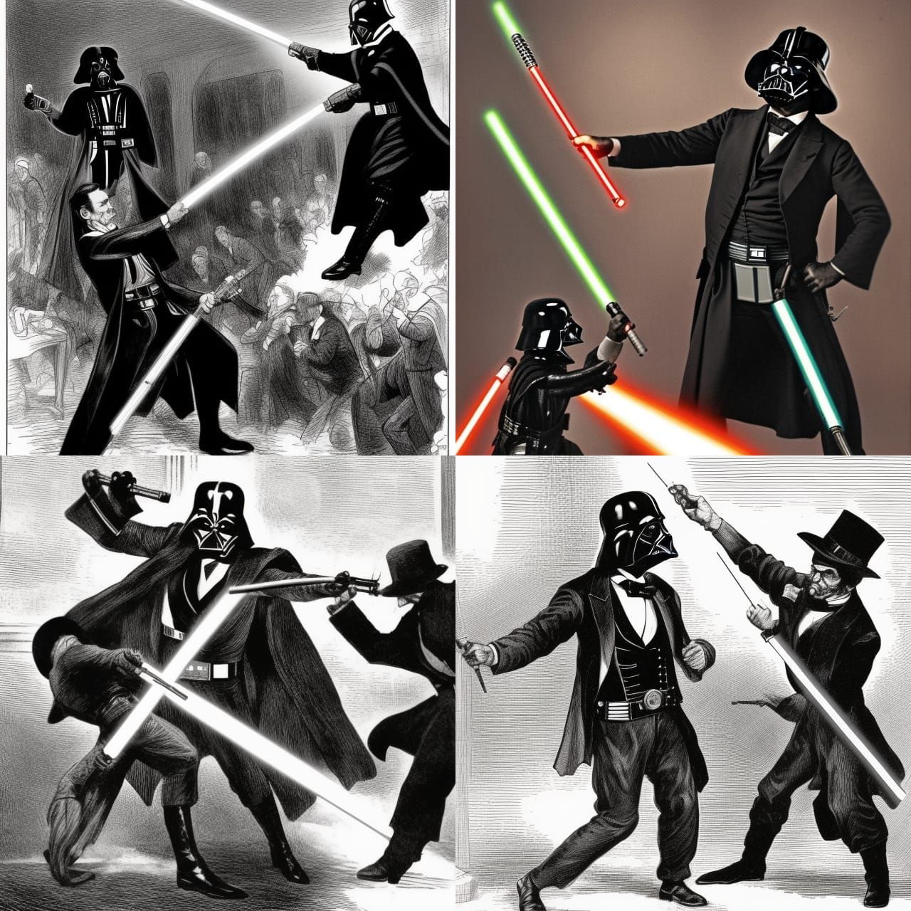 Abraham Lincoln Jedi Knight Battles Darth Vader