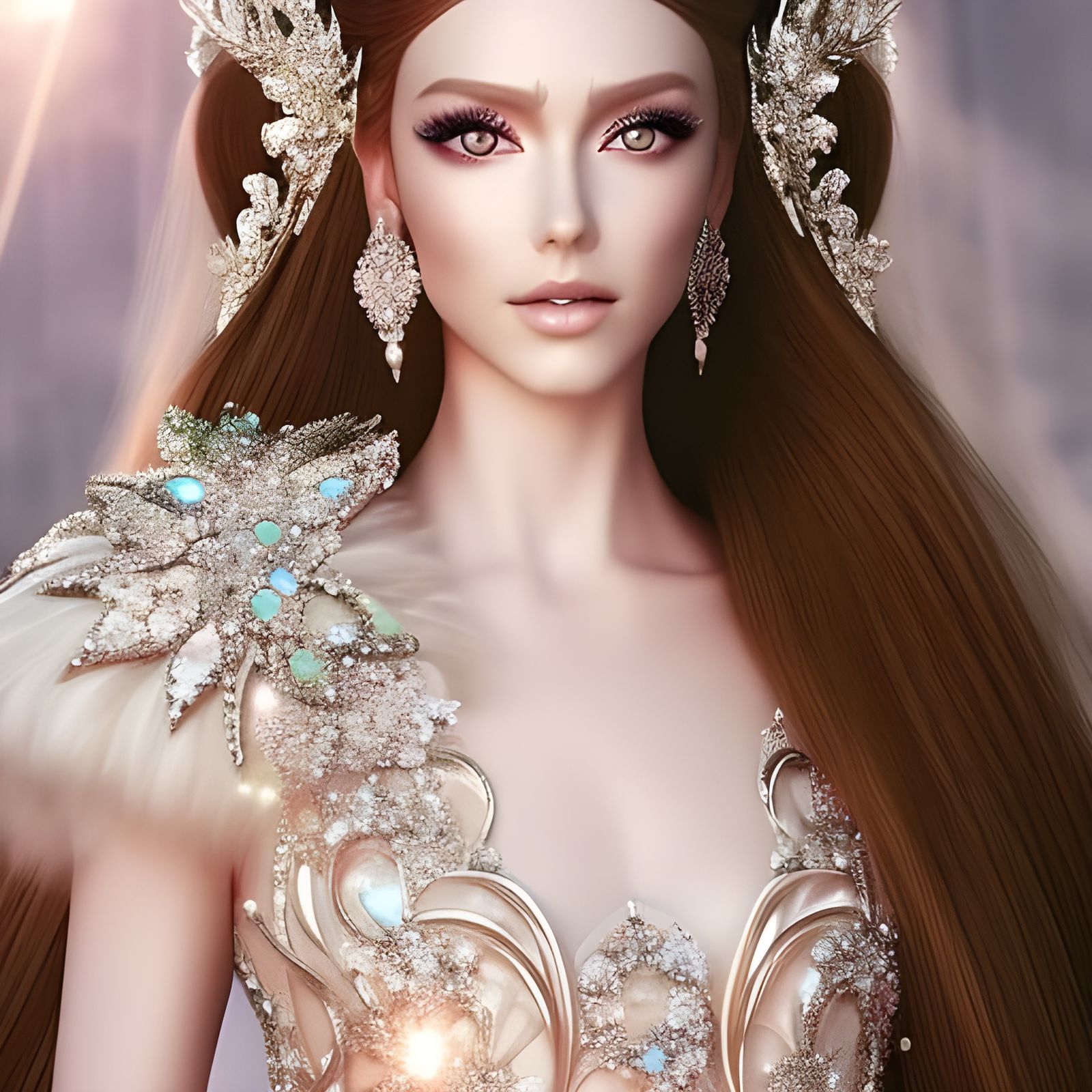 Sparkling Elf Princess Wedding: Hyper-Detailed Digital Art