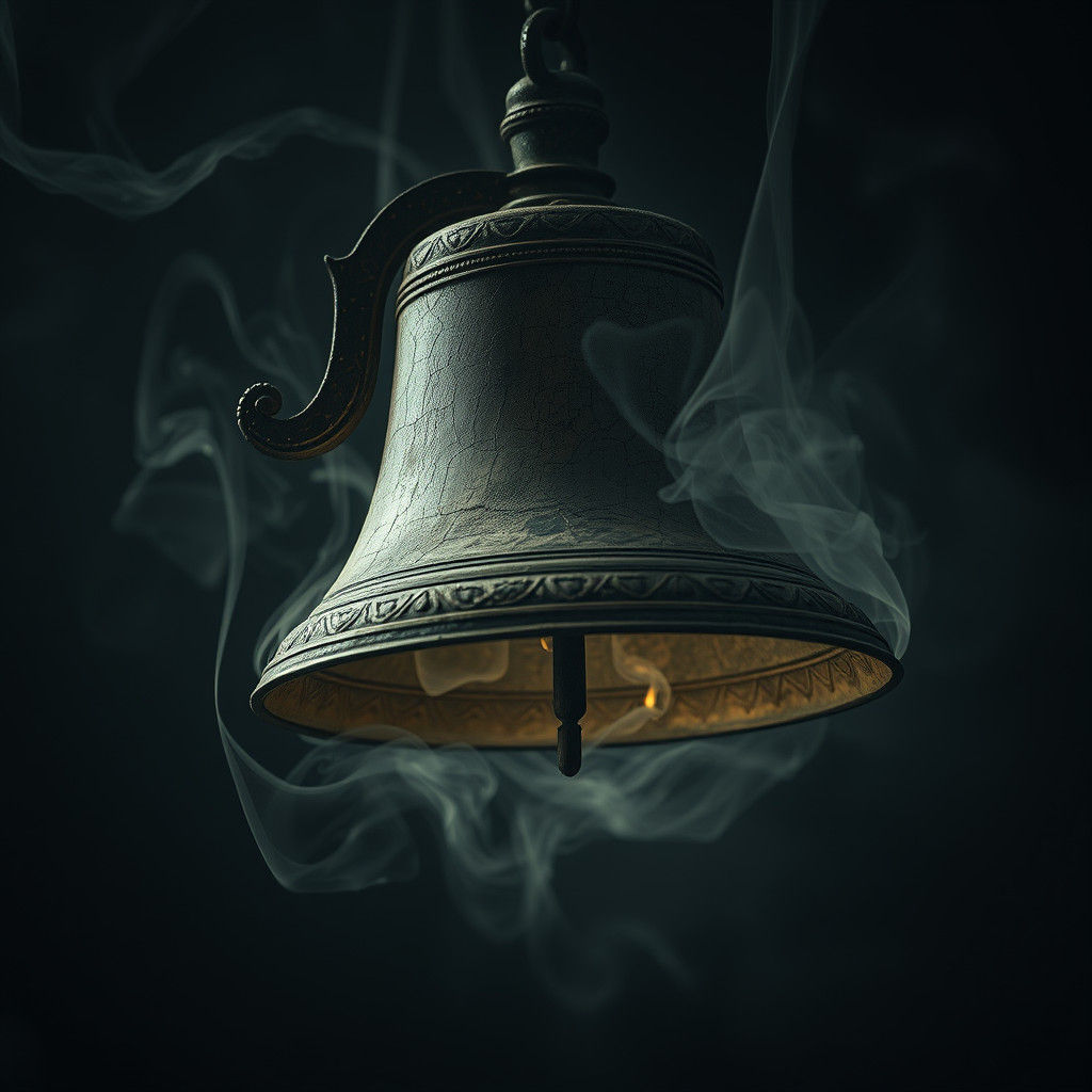 Ancient Bell Swings Silently amidst Mysterious Smoke and Eth...