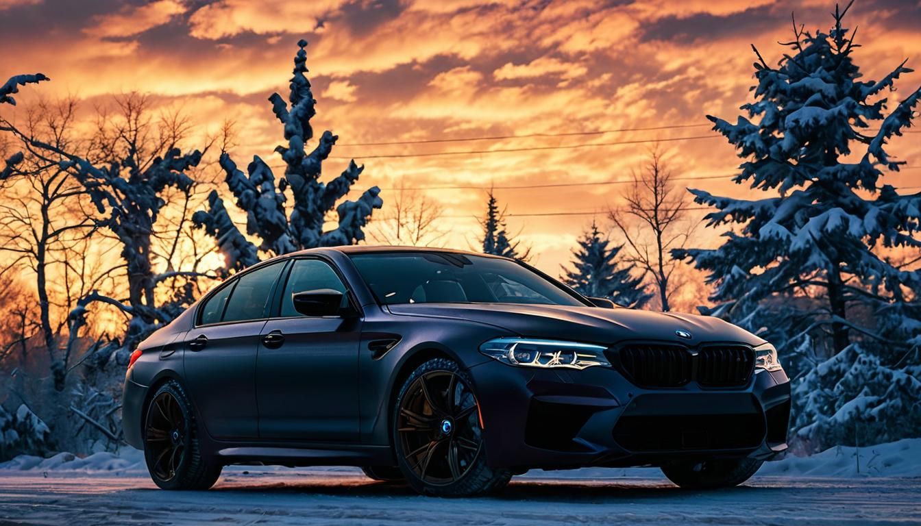 BMW M5 in Winter Landscape: Cinematic Car Photography