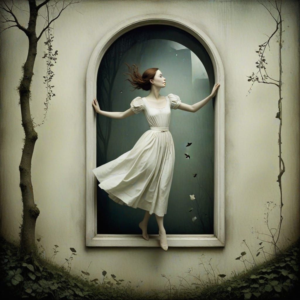 Girl Sees Ephemeral Fugitive in Reflections