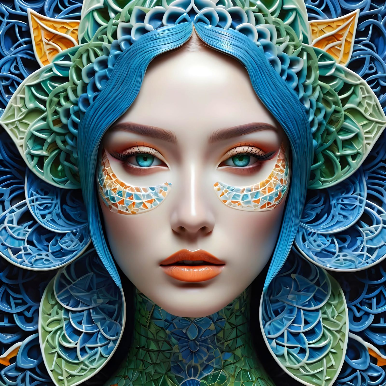 Pointillist Beauty with Intricate Details and Triadic Harmon...