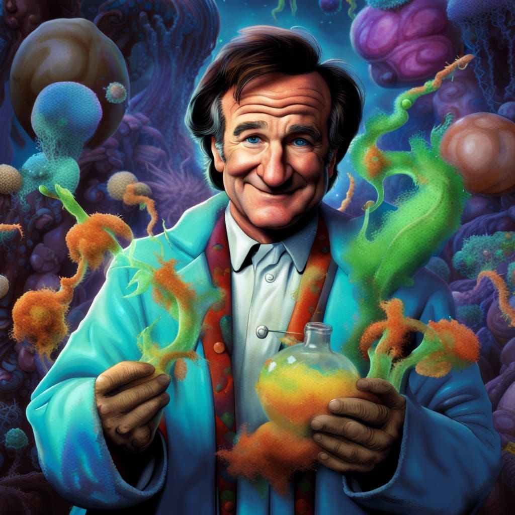 Robin Williams as Flubber Scientist: Digital Art