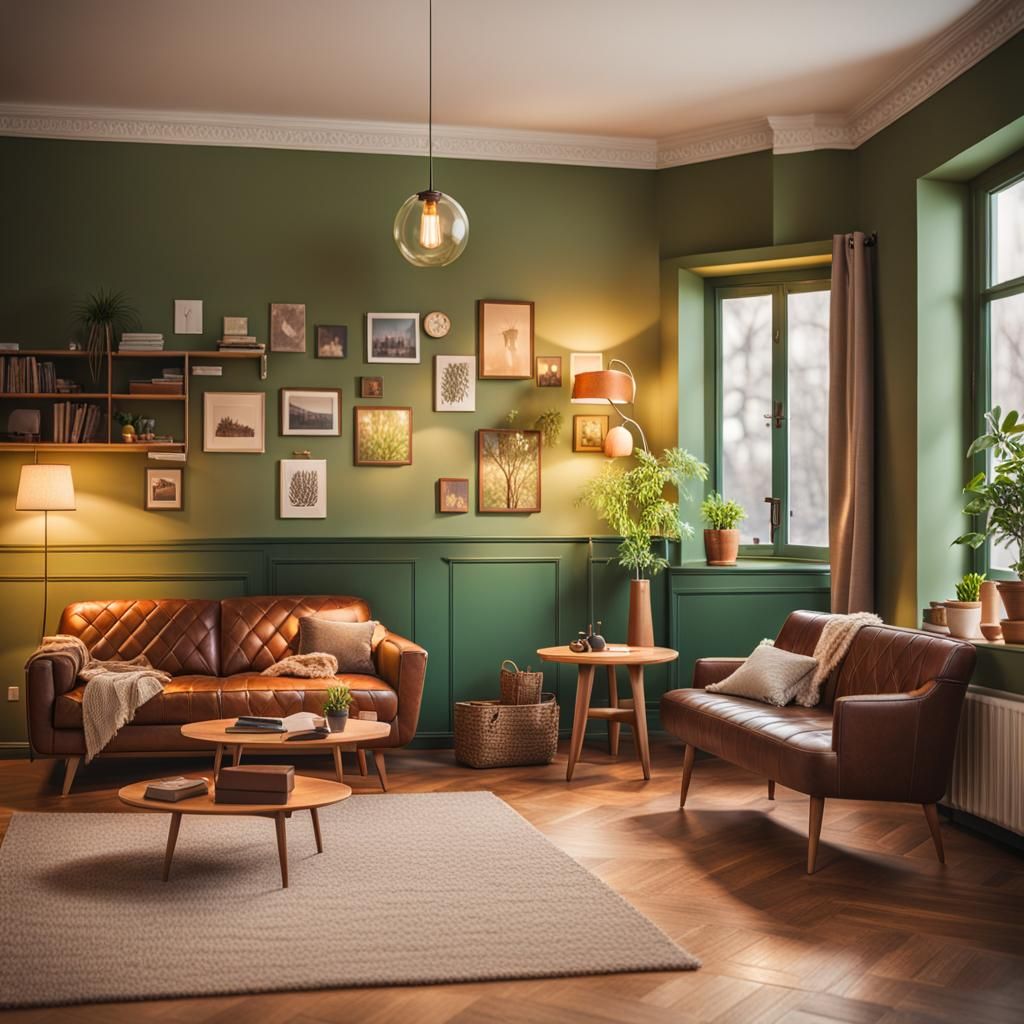 Cozy Vintage Working Room on a Winter Day