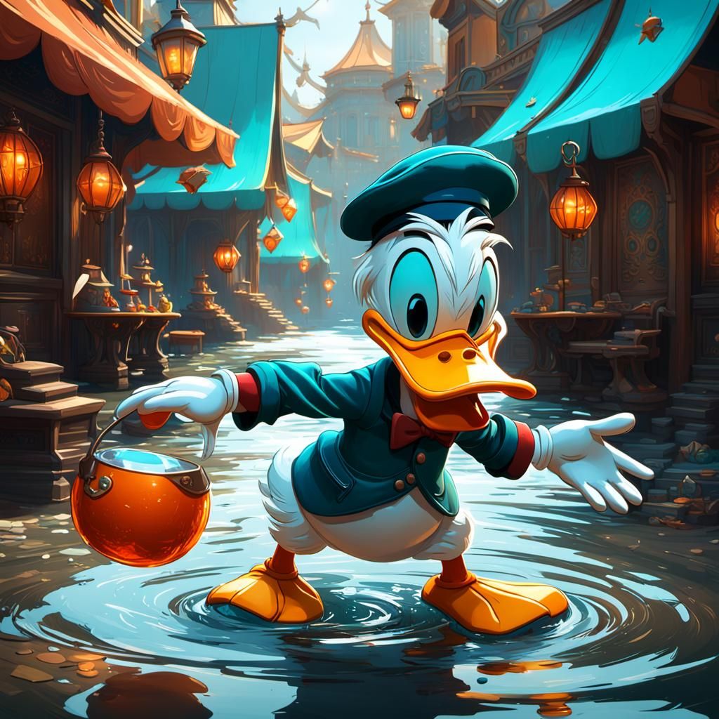 Hyperdetailed Donald Duck Concept Art