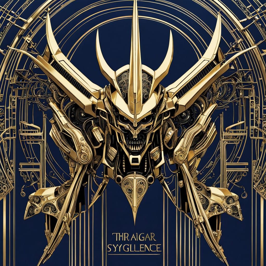 Luxurious Gundam-Inspired Robot in Gold and Blue