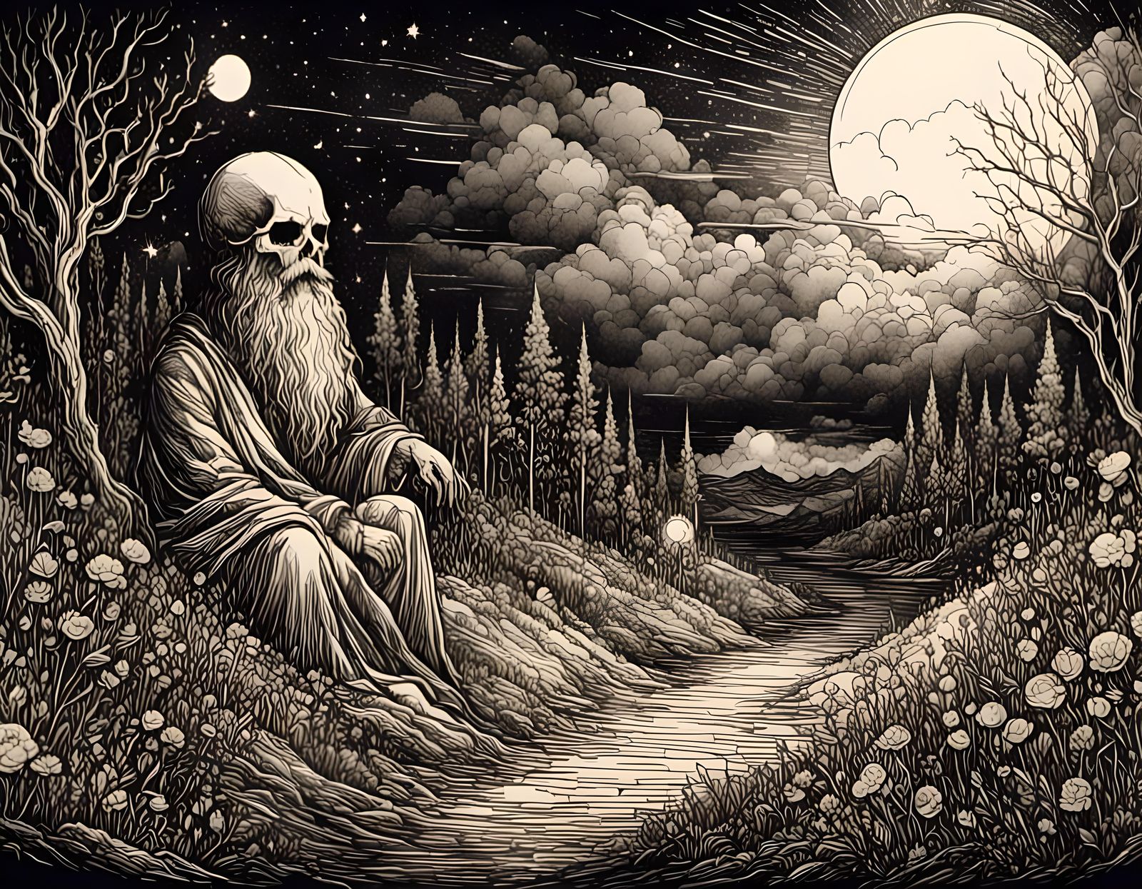 Self-Awareness Nightmare in 80s Neon Digital Art