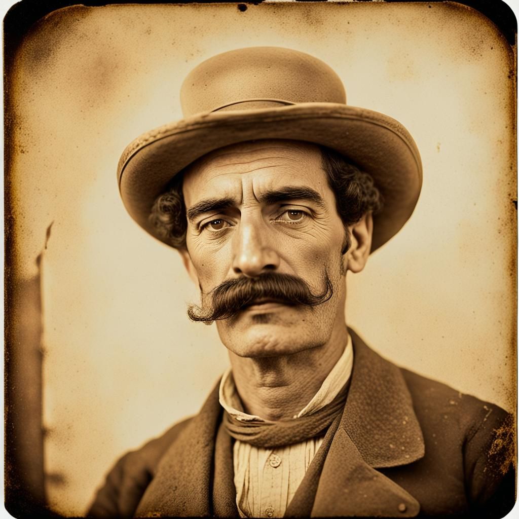 Timeless Portrait of a Sicilian Gentleman in 1860s Southwest...
