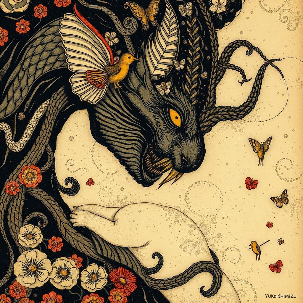 Diabolical Encaustic Art in Whimsical Style