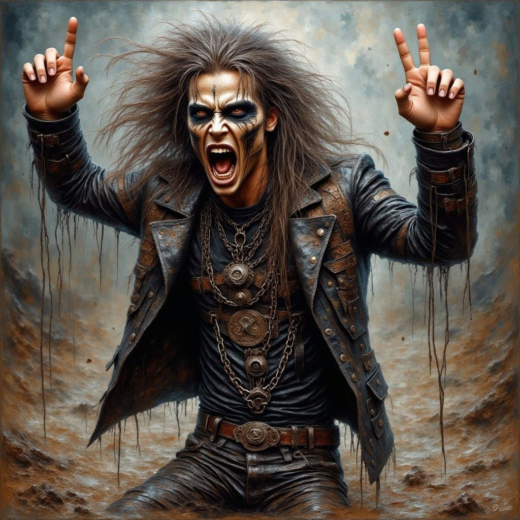 Surreal Art of Metalhead at Music Festival