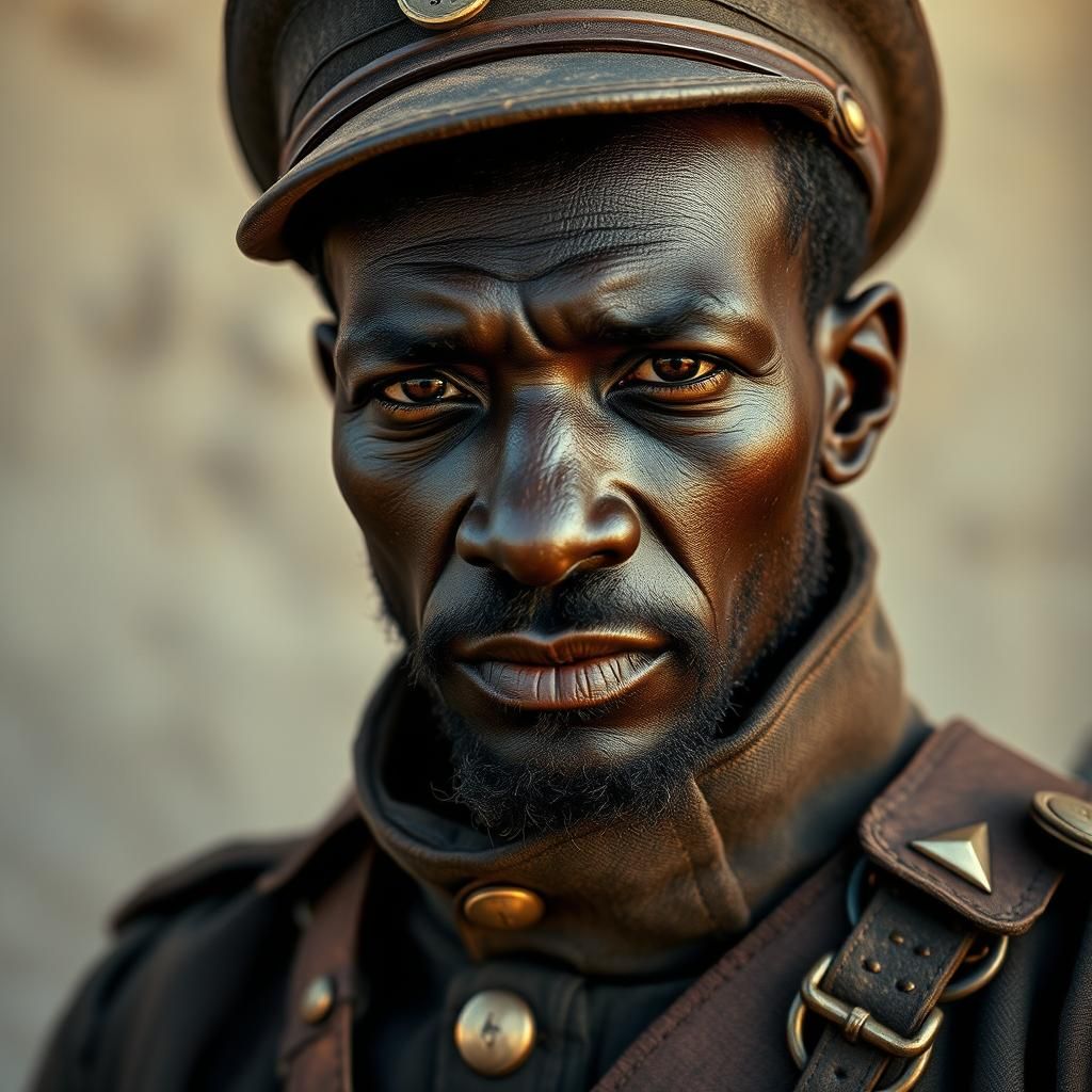Civil War Union Soldier: Hyper-Realistic Close-Up Portrait