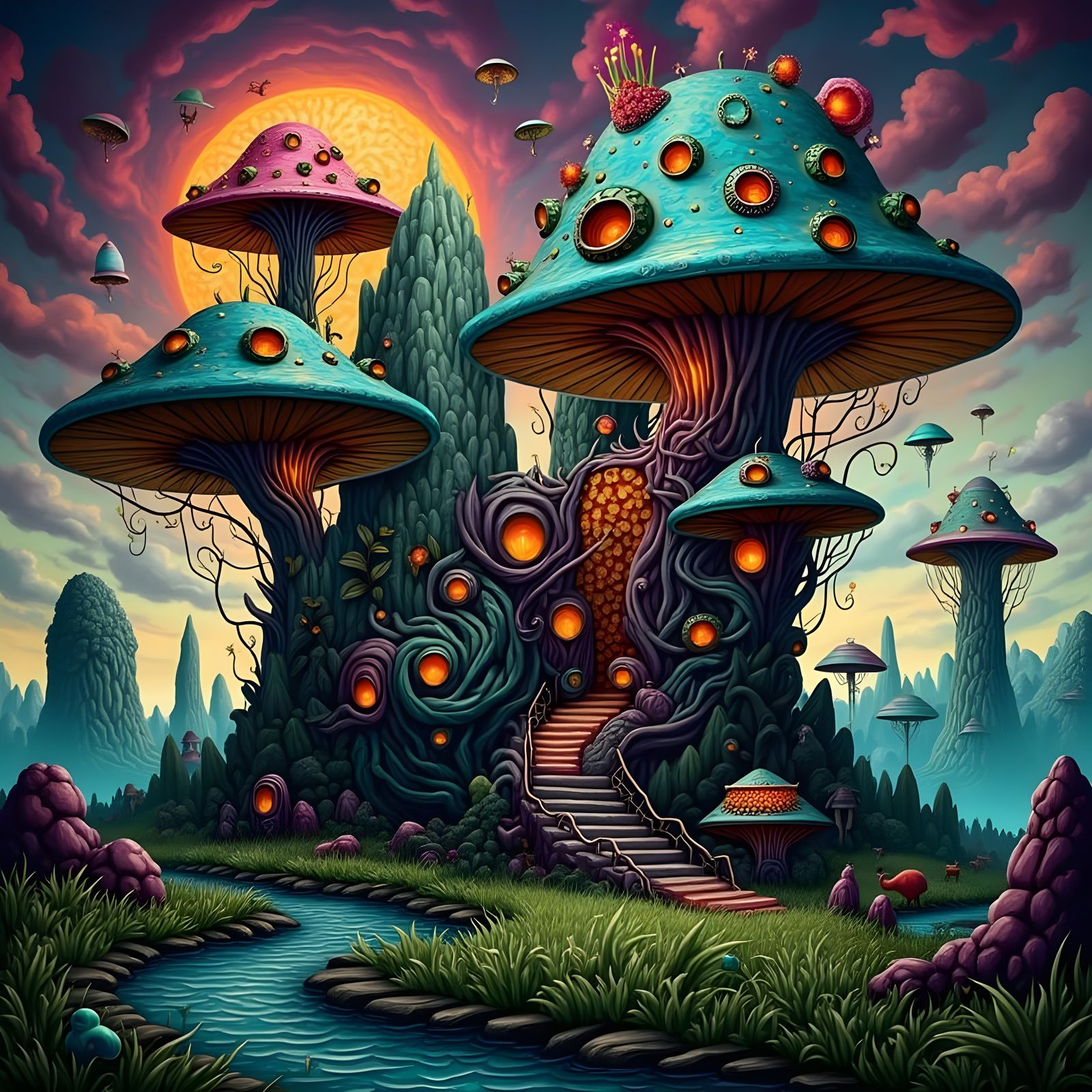 Surreal Psychedelic Realism in Vibrant Color