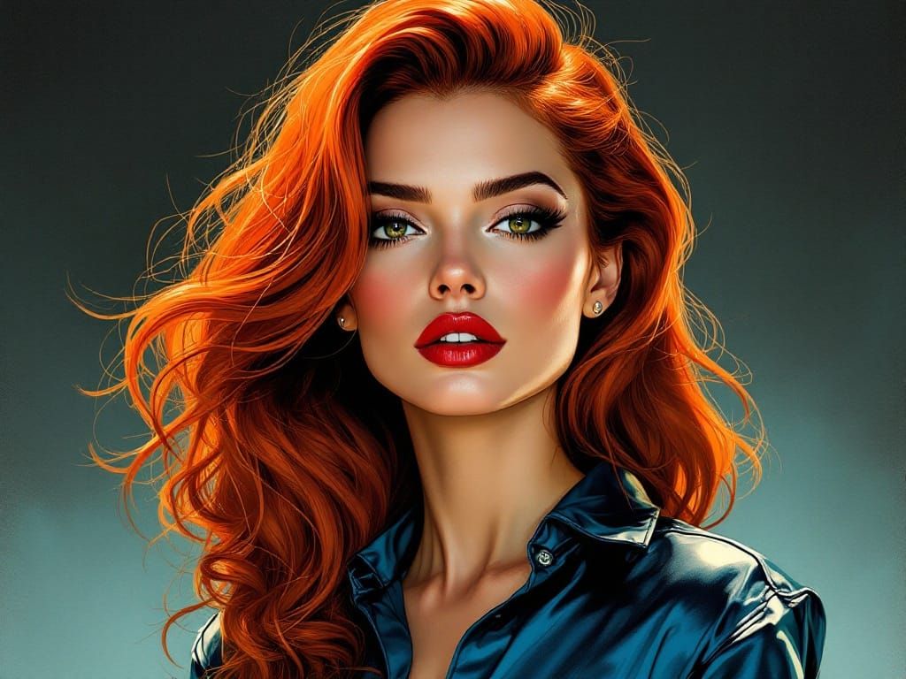 Confident Beauty in a Comic Book Aesthetic