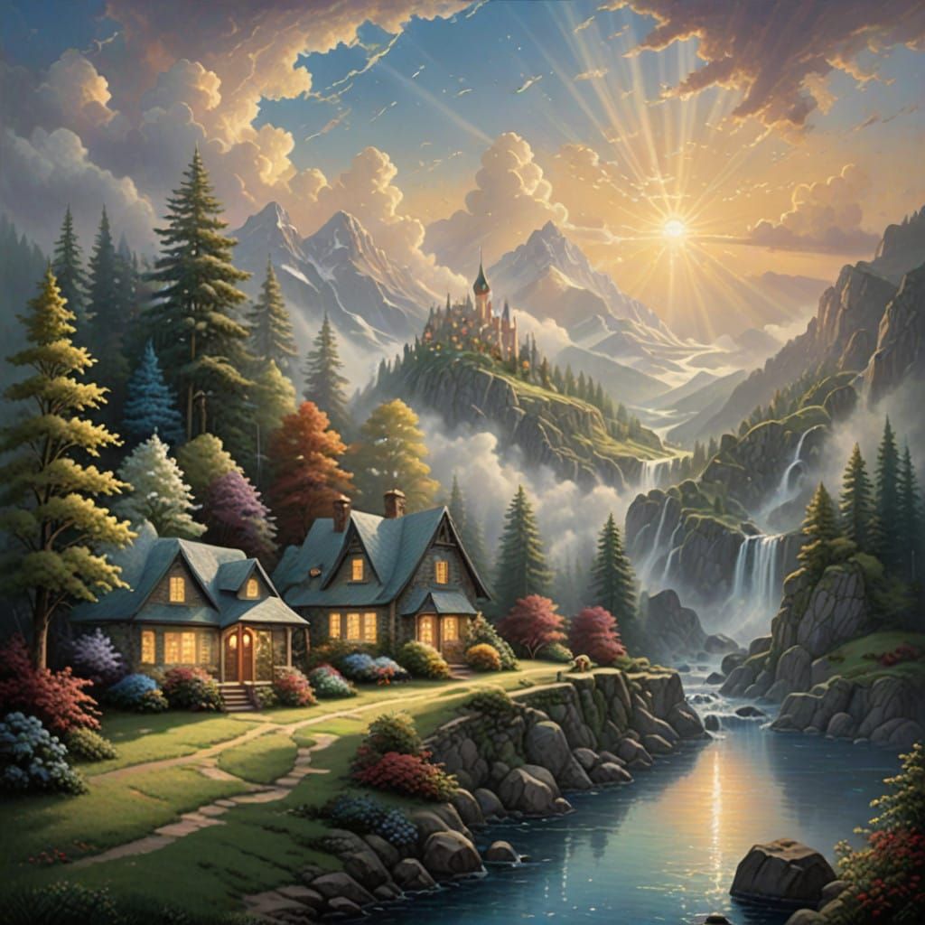 Divine Heavenly Encounter in Soft Focus