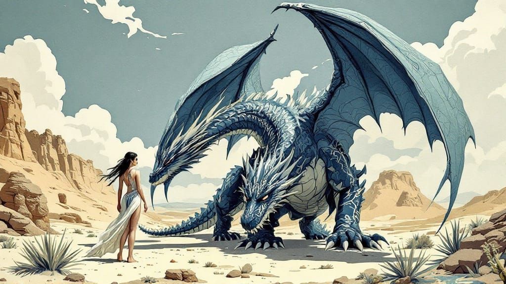 Cut-Paper Goddess Emerges from the Desert Landscape