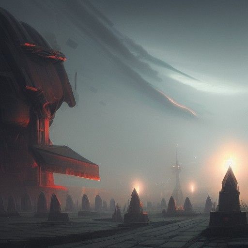 Dystopian Future Concept Art in Dark Fantasy Style