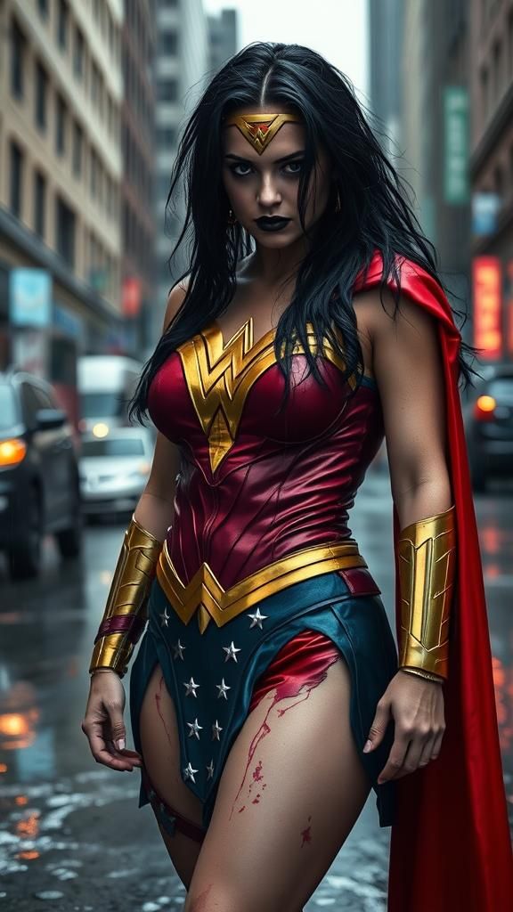 Wonder Woman in Gritty Urban Setting