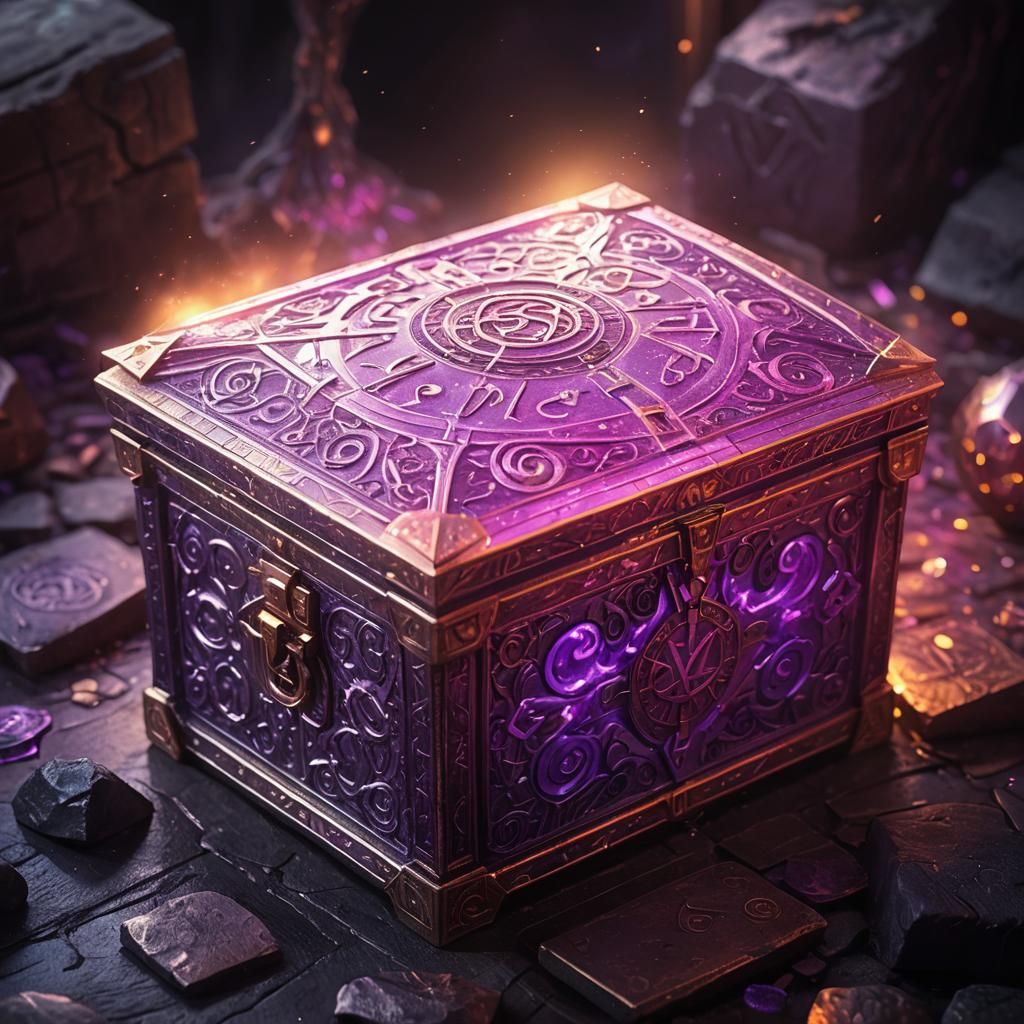 Mysterious Box Emitting Energy in Detailed Matte Painting