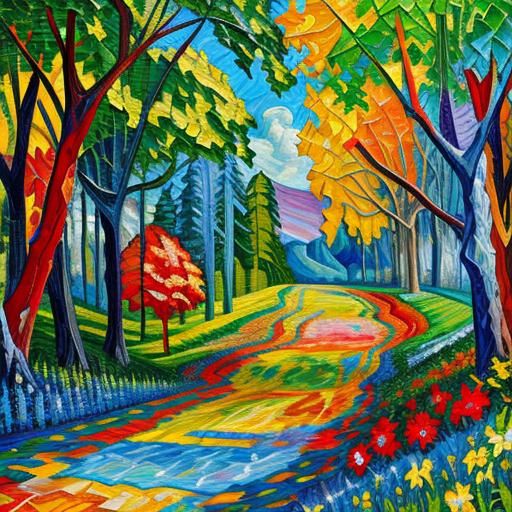 Lord of the Rings Mosaic in Impasto Style