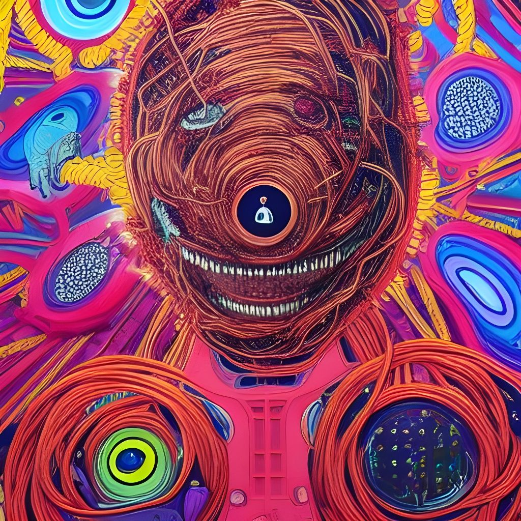 Bizarre Sci-Fi Spaghetti Horror: Intricate Contemporary Art