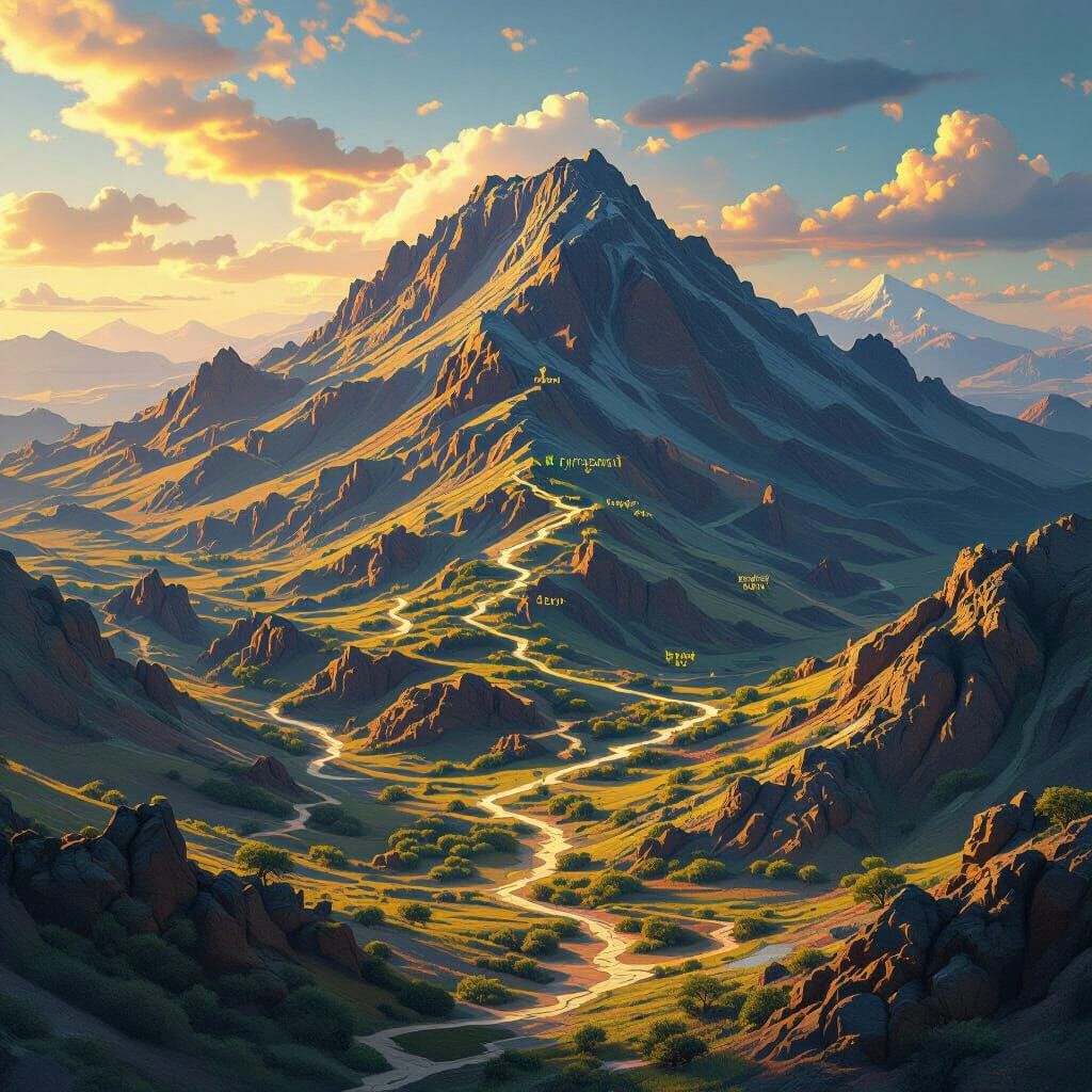 Fantastical Map of Nyangani Mountain Leading to Treasure