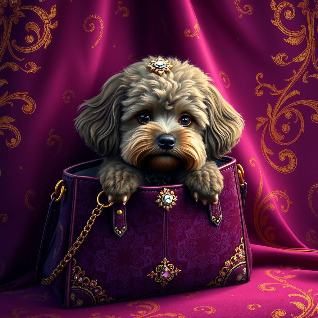 Pampered Poodle Pokes Out of Luxury Handbag