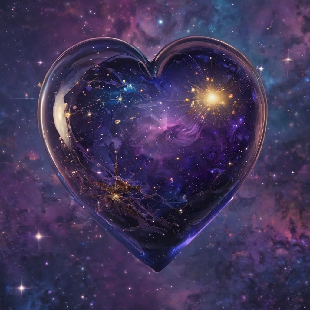 Cosmic Heart: Surreal Digital Matte Painting