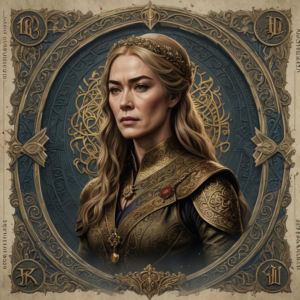 Cersei Lannister Fantasy Art Banknote in Detailed Matte Pain...