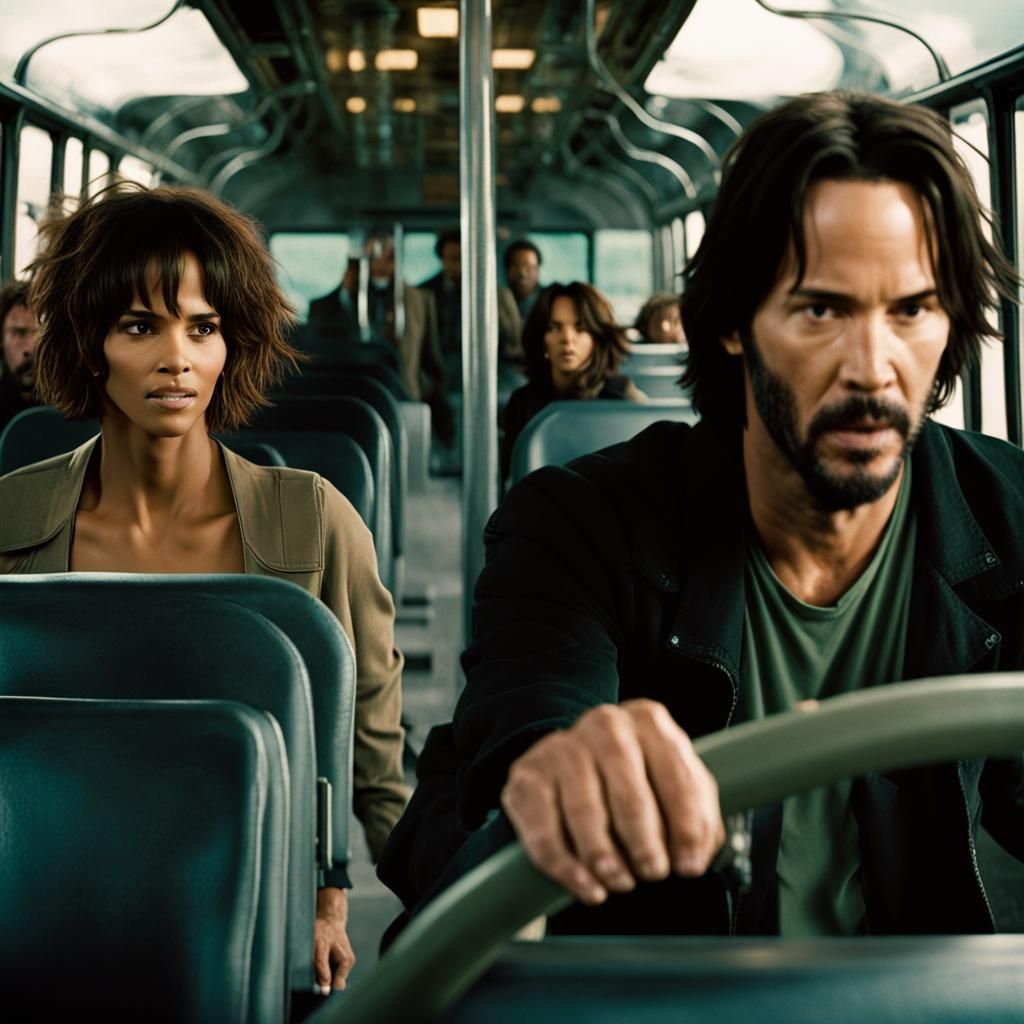 Halle Berry and Keanu Reeves in "Speed"