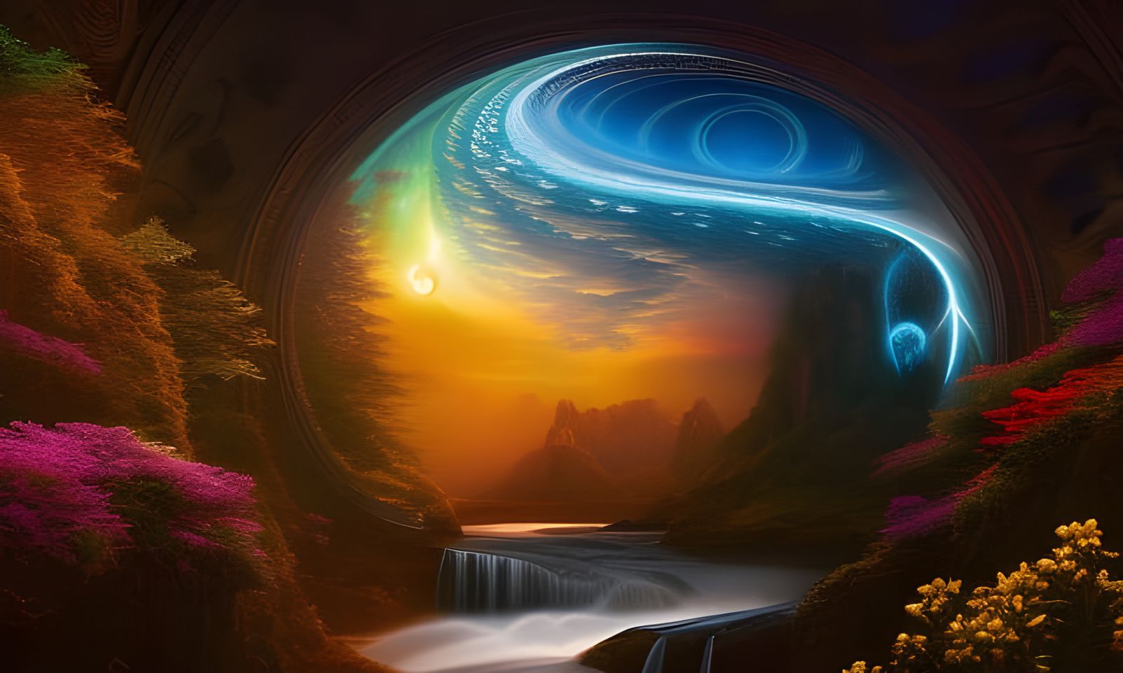Fantastical Infinite Consciousness Matte Painting in Deep Co...