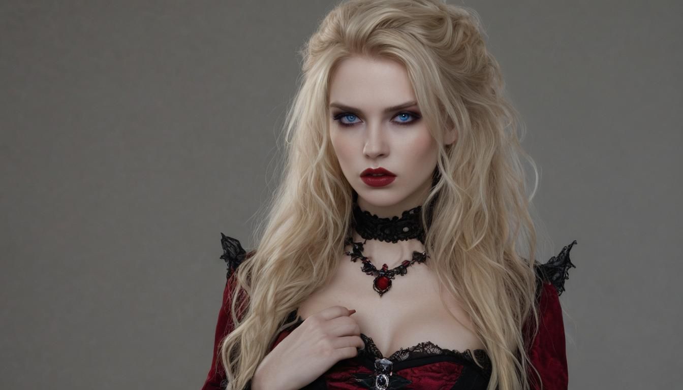 Vampire Princess Gina in Ruby Red Dress