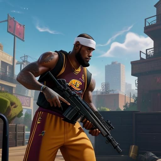 Lebron James in Fortnite Tilted Towers