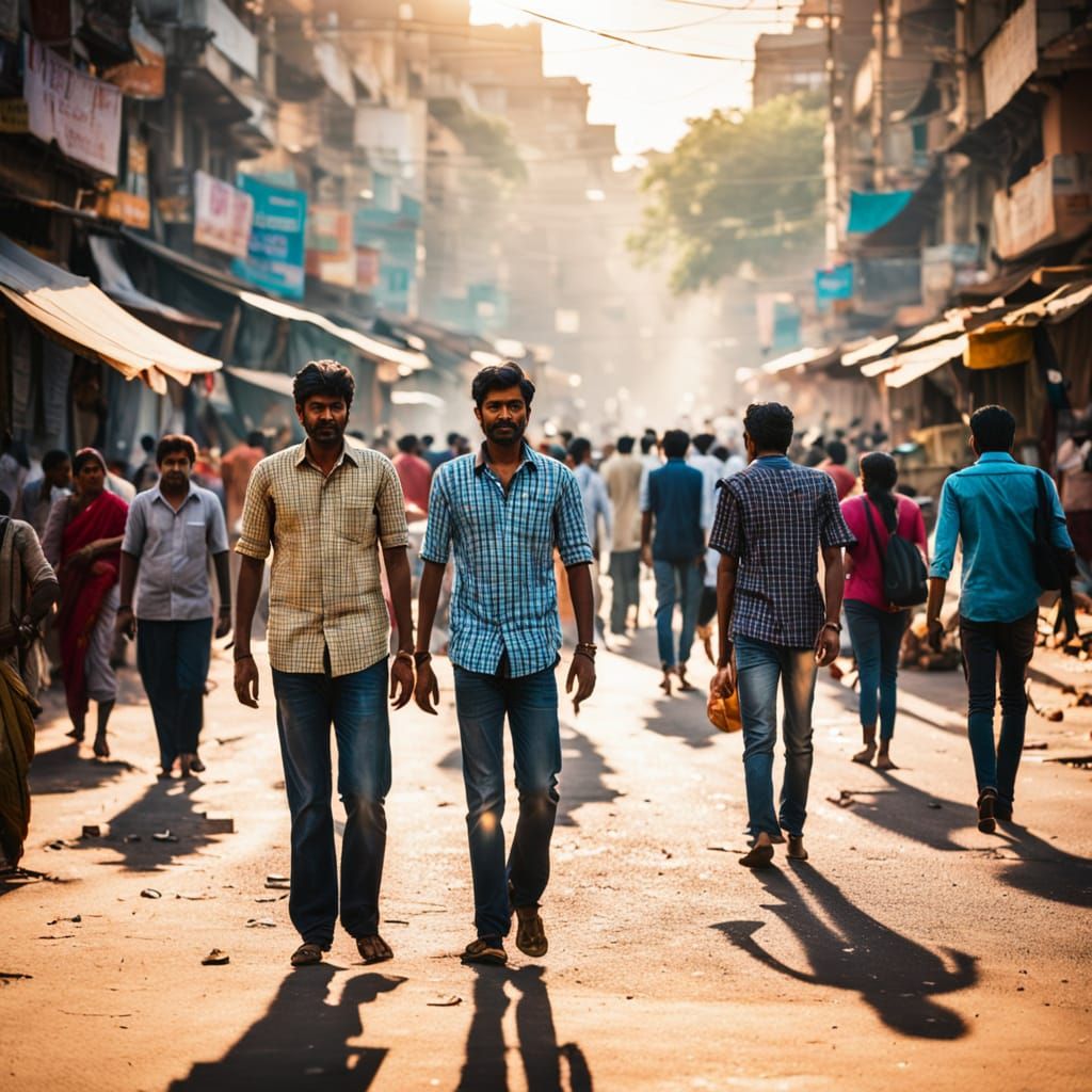 Busy Indian Street Photography in Scorching Sunlight