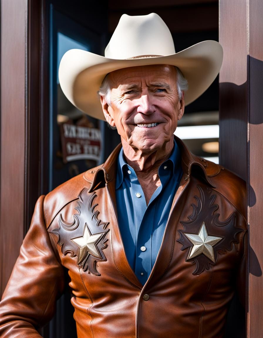 Joe Biden as Cowboy in Western Scene