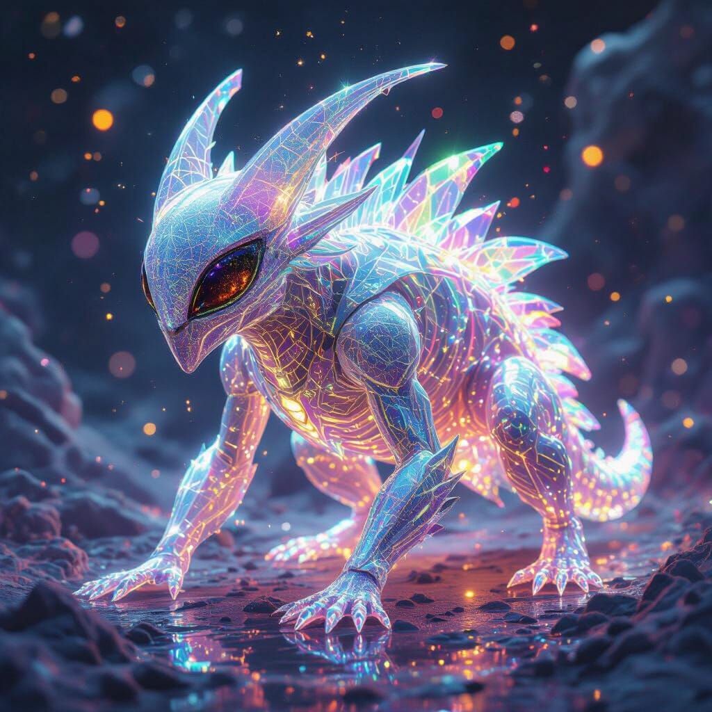 Hyperrealistic Alien Creature Emitting Gamma Rays