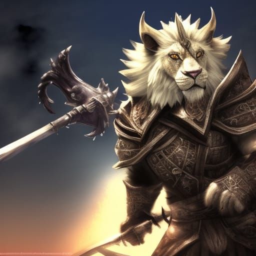 Lion-Dragon Hybrid Guardian in Detailed 3D Rendering