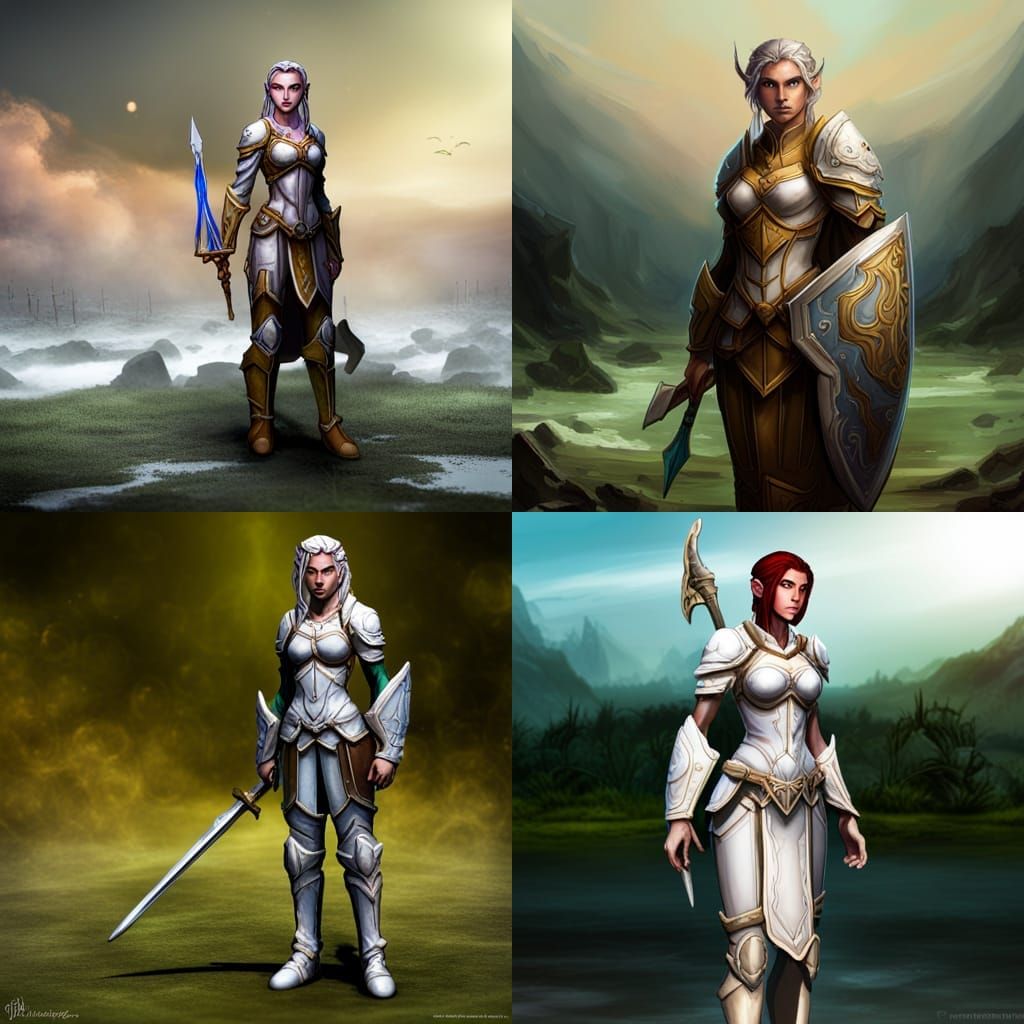 Elf Paladin After Battle, Fantasy Concept Art