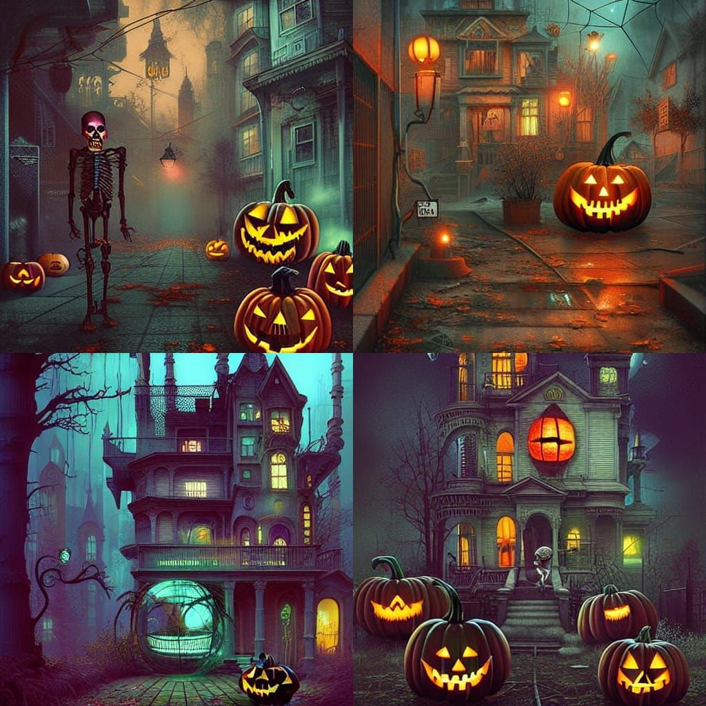 Cyberpunk Zombiecore Halloween Graffiti in Digital Art Style