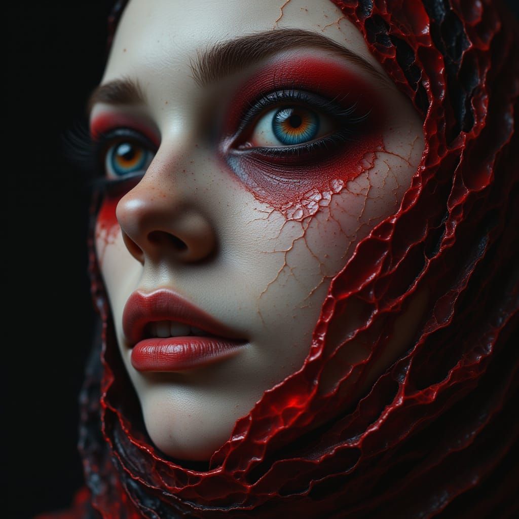 <lora:Cracked:1.0> depict a woman, masterpiece, best quality...