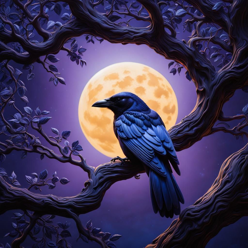 Crow in Moonlight