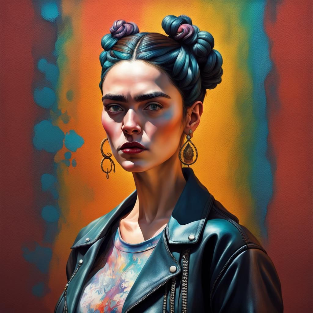 Renaissance-Style Woman in T-Shirt, Hyperrealistic Painting