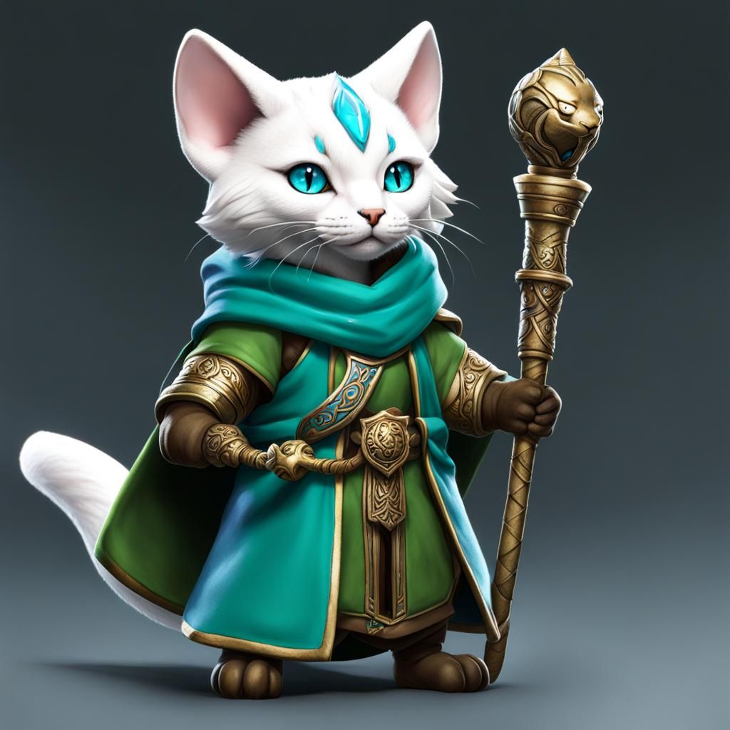 Tiny Tabaxi Cleric with Snake Staff
