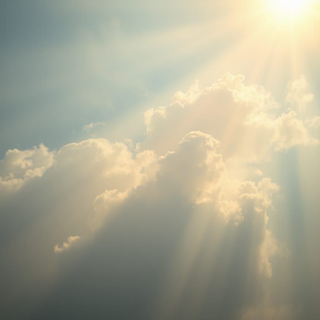 Ethereal Clouds Bathed in Heavenly Sunshine
