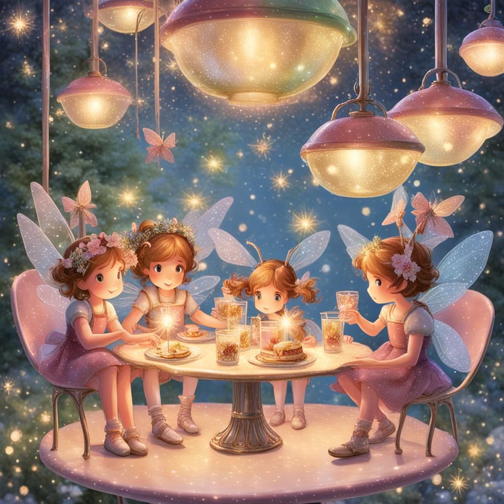 Fairies Dine in a Sparkling Fairy Diner