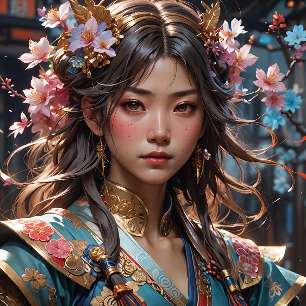 Detailed Japanese Portrait Concept Art