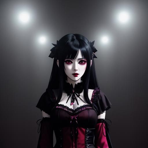 Goth Women in Bloody Dresses: Anime Style