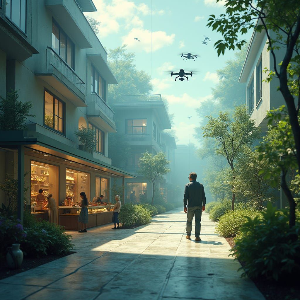 Miniature City in Aquarium: Hyperrealistic Cinematic Renderi...