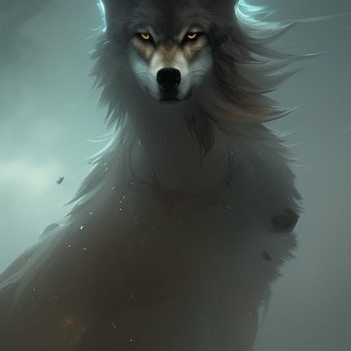 Wolf Goddess in Dark Fantasy Style