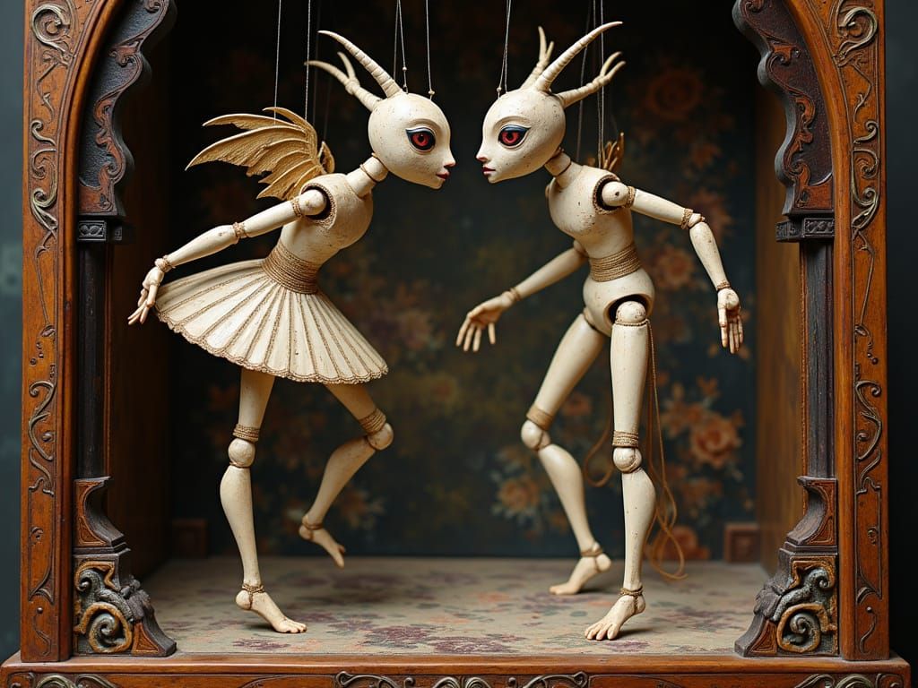 Marionettes - Purpleheartwood Anigre, Embodied Ivory-White B...